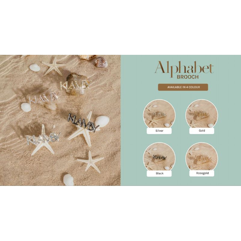 ALPHABET BROOCH WEARING KLAMBY