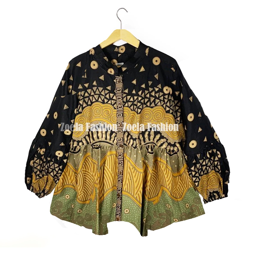 Dila Fashion Blus Batik Solo Batik Wanita Kerja Jumbo LD 120 130 140