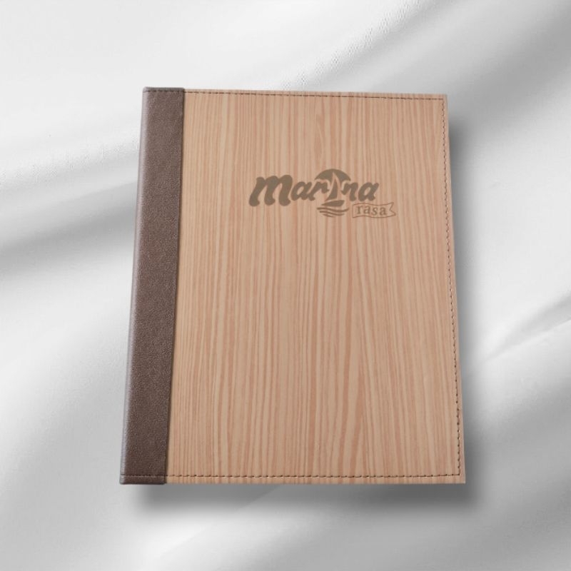 

buku menu motif kayu (HPL) model binder a4