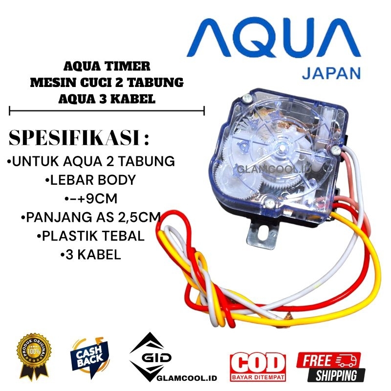 AQUA TIMER WASH PENCUCI PENGGILING MESIN CUCI 2 TABUNG AQUA 3 KABEL
