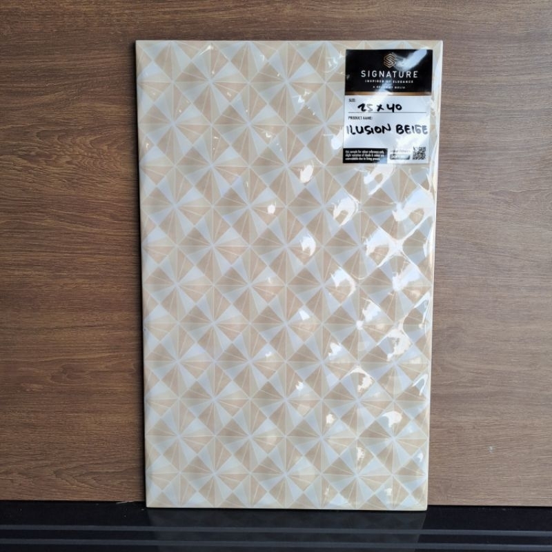 keramik dinding kamar mandi mulia signature / keramik hexagonal dapur / teras motif diamond 25x40 IL