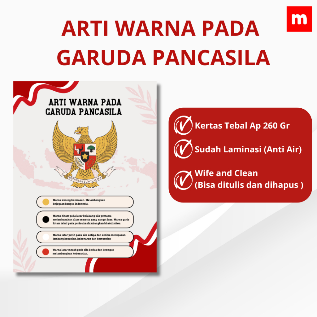 POSTER EDUKASI " ARTI WARNA PADA GARUDA PANCASILA "