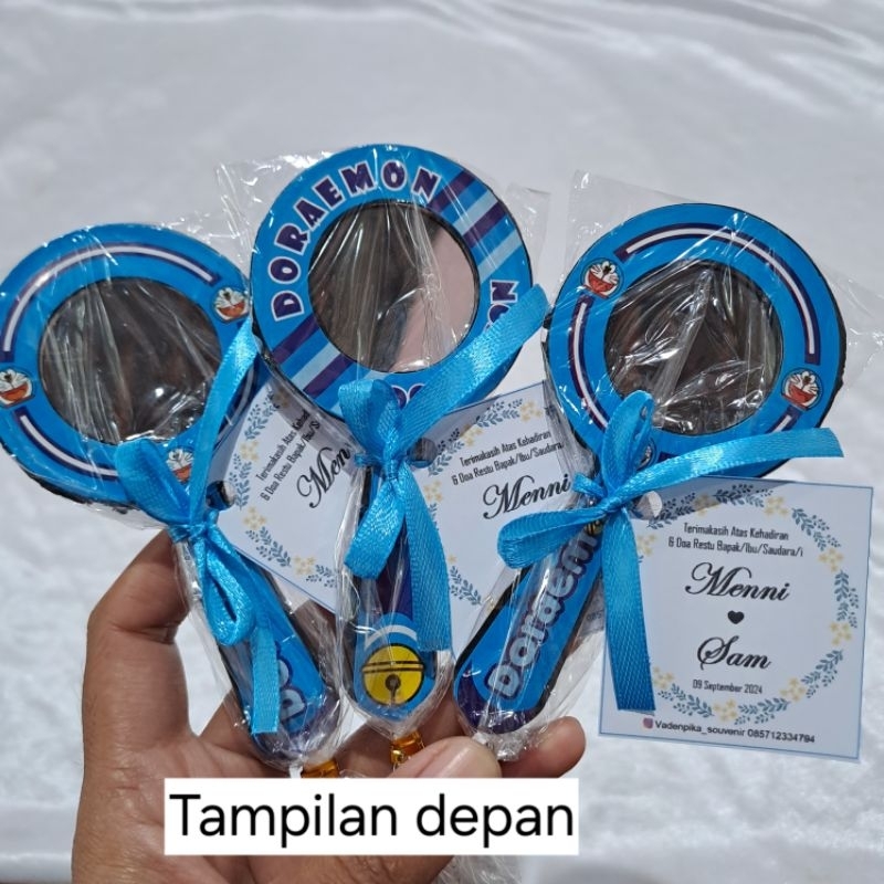 CERMIN | KACA DORAEMON MURAH KEMAS PLASTIK SOUVENIR NIKAHAN GRATIS KARTU UCAPAN TERIMAKASIH