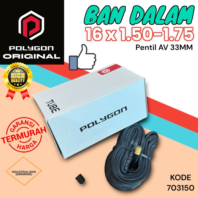 ( BD 16 x 1.50-1.75 ) POLYGON Tube Ban Dalam Sepeda Anak Ukuran Size 16 inch Mini BMX Seli Sepeda Li