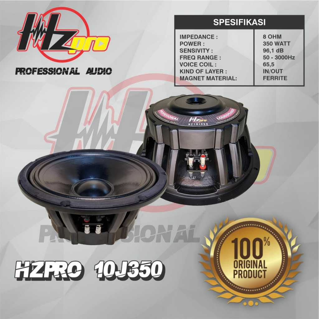 SPEAKER KOMPONEN HZ PRO 10J350 ORIGINAL (10INCH)