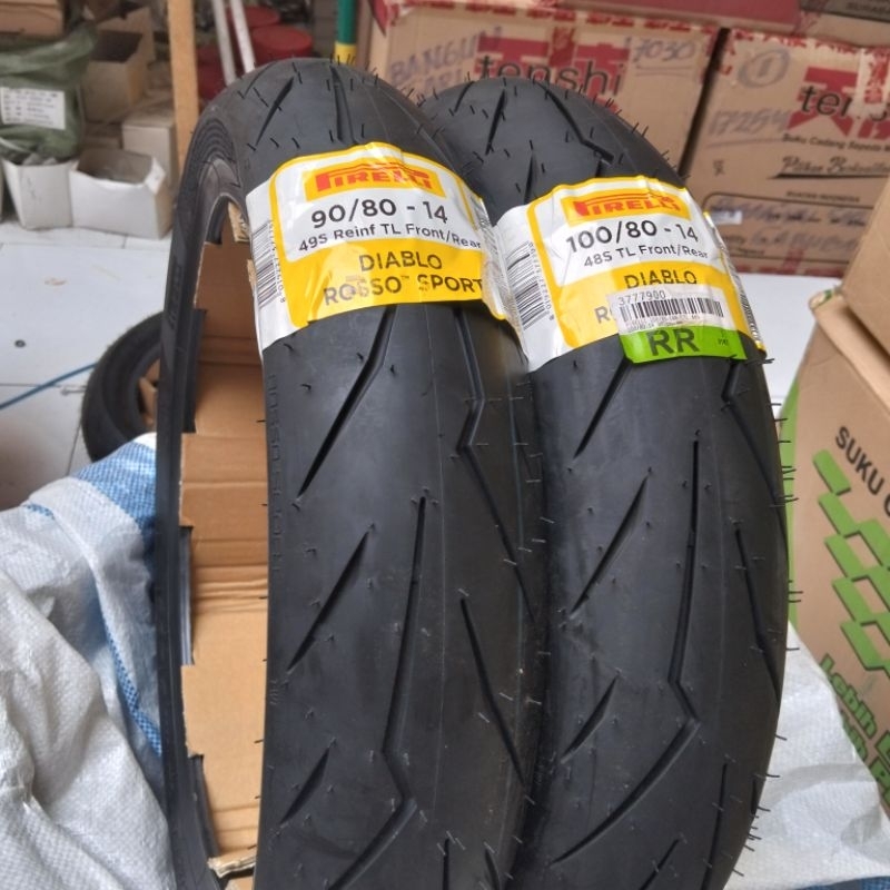 BAN PIRELLI DIABLO ROSSO SPORT 90/80 14 100/80 14 TUBELESS