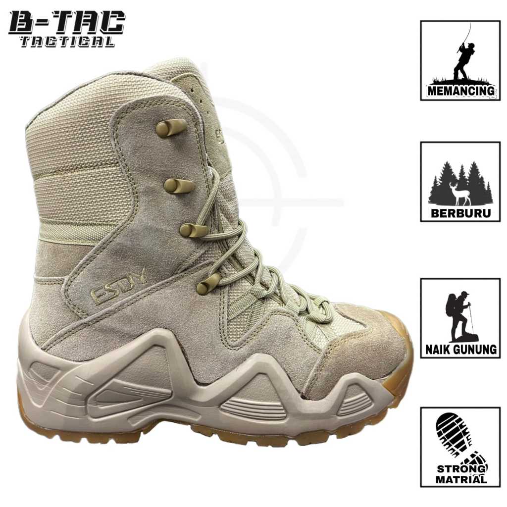 [S.Esdy 999 Coklat] SEPATU BOOTS PRIA 8 INCH/ Sepatu Tactical Boots 8 inc Bahan Cordura/Sepatu ESDY 