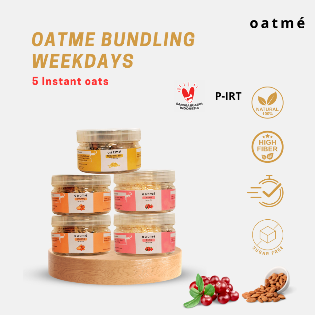

Oatme Bundling weekdays 5 Instant oats Buah Kacang Original Mix 75 Gram
