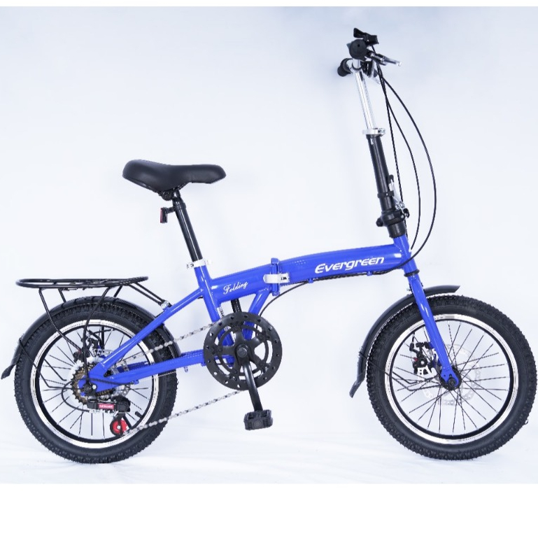 Sepeda lipat anak 16 inc merek evergreen rem cakram discbrake 7speed