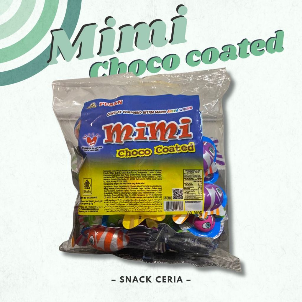 

Pusan Mimi Choco Coated Ikan satu pack isi 45pcs