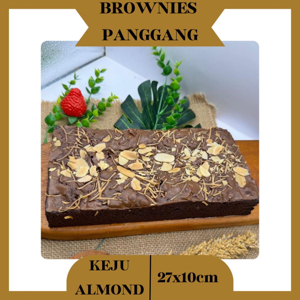 

Brownies Panggang shiny Crust / Brownies Cheese / Keju / Almond / Brownis Coklat