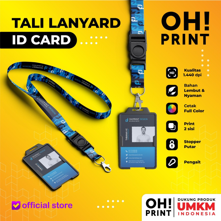 

Cetak Lanyard Custom | Cetak Tali ID Card | Print Lanyard - 1 Sisi, Lanyard