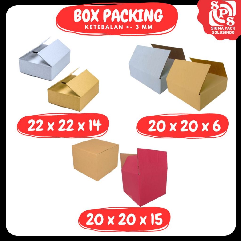 

Kardus 20x20x15 / 20x20x6 / 22x22x14 A1 box dus packing kotak kemasan karton souvenir hampers sparepart minyak wangi kosmetik Fix