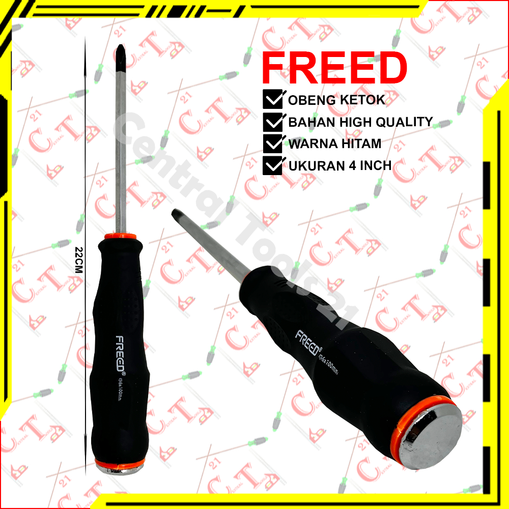 Obeng Ketok Gagang Karet Plus 22CM Freed / Obeng Getok Pembuka Baut