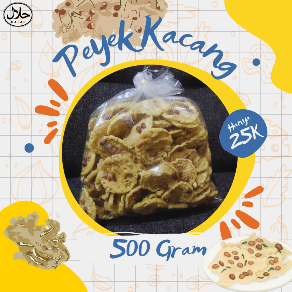 

Peyek 4 Putra - Peyek Kacang Yang Gurih Enak | Bungkusan 500 gram