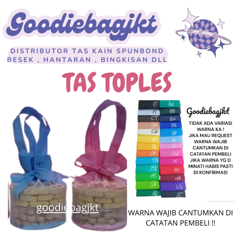 

kantong tas kain tile isi 12pcs tas toples kuker hamper idul fitri / ulang tahun