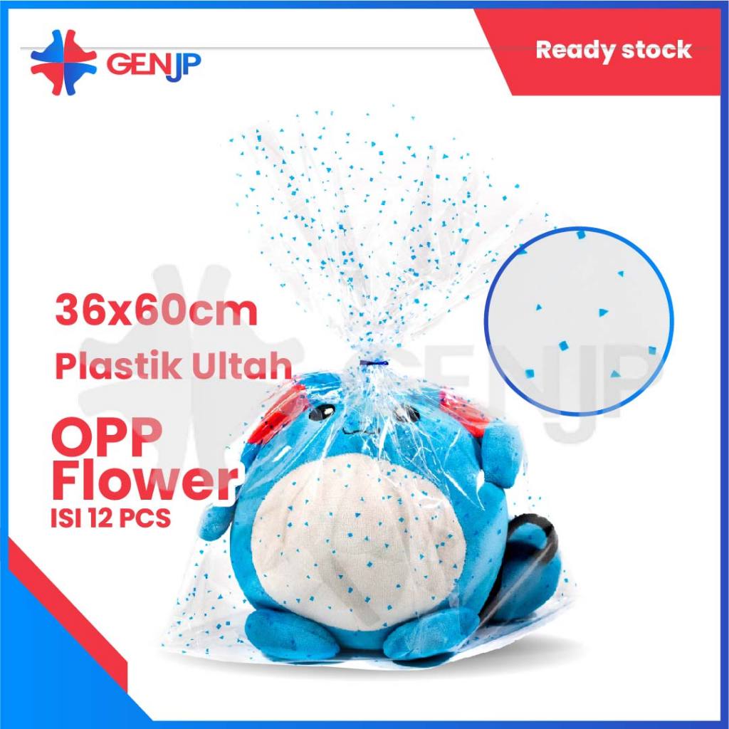 

Plastik OPP/KACA Ultah Motif Pecahan Kaca/ Flower Ukuran 36x60cm (Termasuk kawat pengikat) Merah/Biru/Putih/Kuning 12pcs/Pack