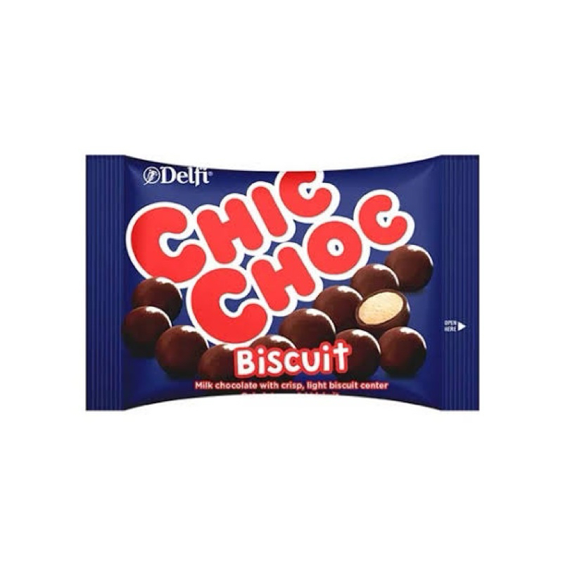 

Delfi chic choc Chocolate 40gr Cokelat susu isi bisckuit Biscuit milk chocolate coklat