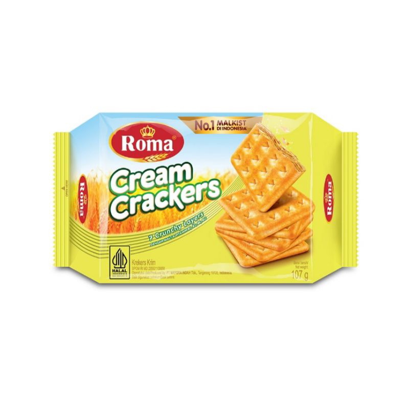 

Biskuit Roma cream crackers 107gr crunchy krekers
