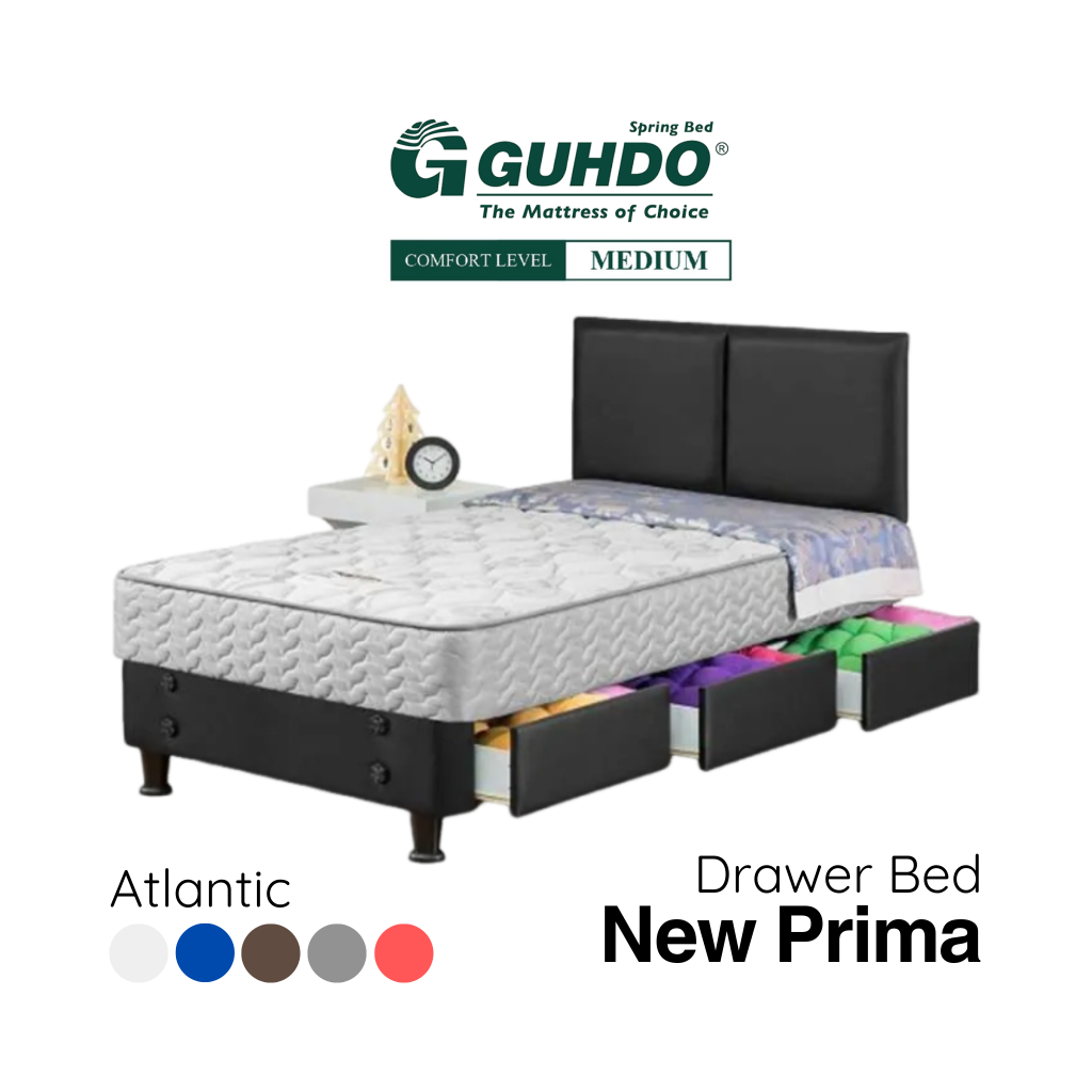 GUHDO Springbed Drawer Bed New Prima Sandaran Atlantik