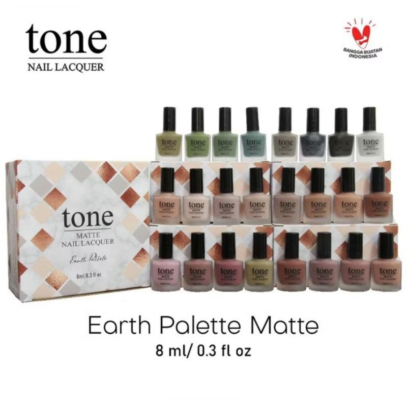 Kutek Tone Matte Nail Lacquer Earth Palette Series Halal Murah 8ml | Cat Kuku Tone Matte Nail Polish