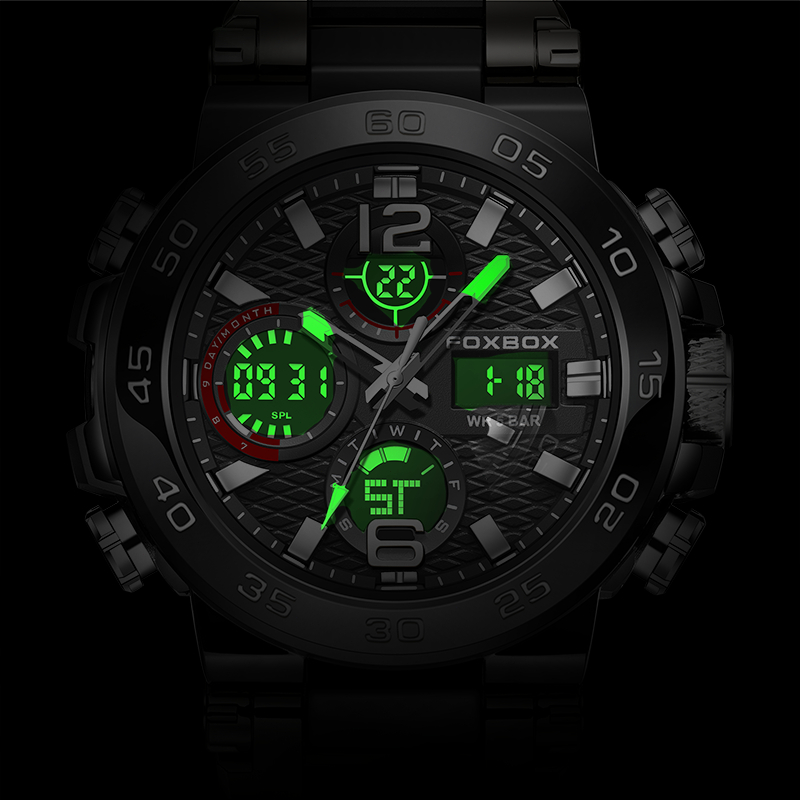 cuci gudang foxbox jam tangan untuk pria led tahan air olahraga elektronik jam tangan silikon jam