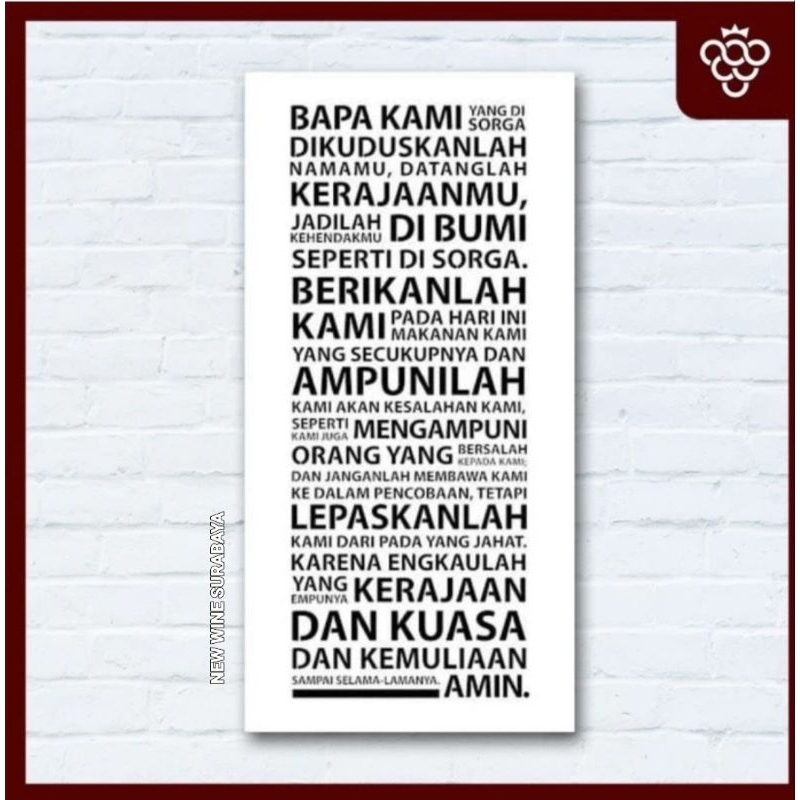 HIASAN DINDING DOA BAPA KAMI (M) PUTIH