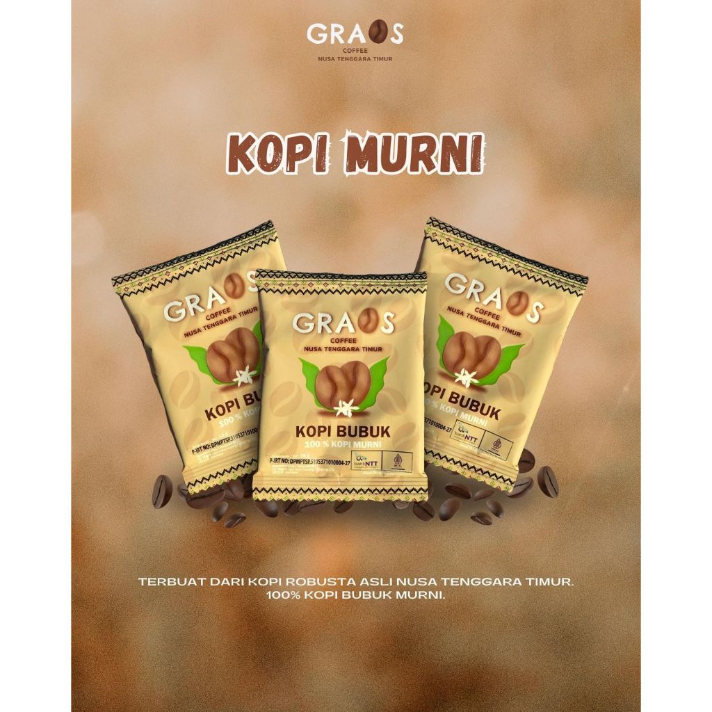 

Kopi Sachets Flores Asli NTT Graos Coffee Kopi Murni