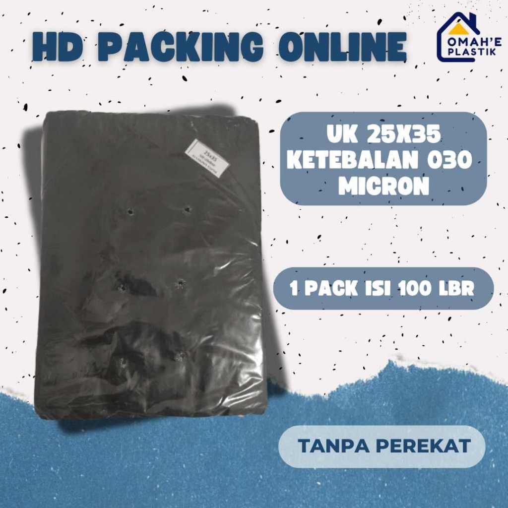 

Plastik Packing HD 25x35 Tebal 03 Hitam Tanpa Plong Online Shop