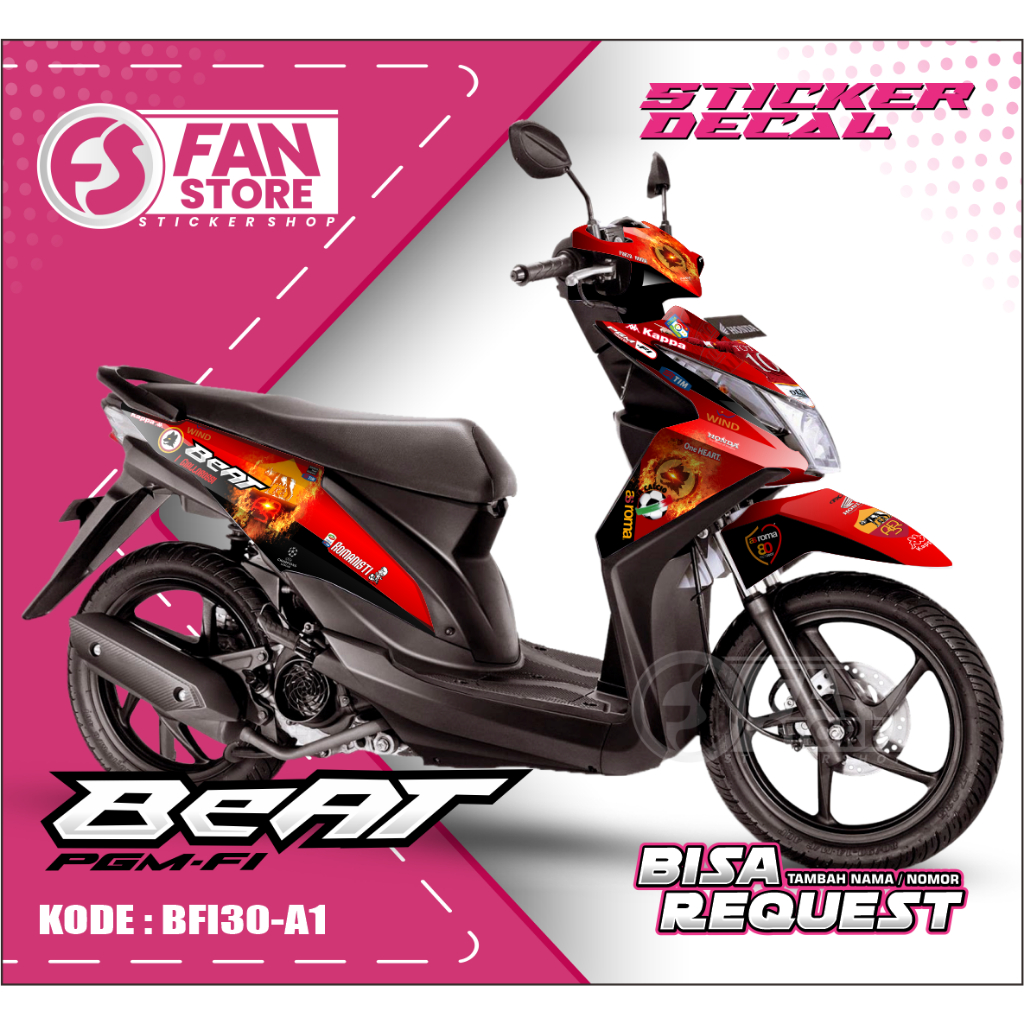 Sticker Decal Honda Beat FI - AS ROMA