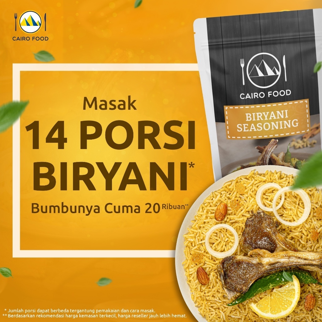 

Bumbu Nasi Briyani Premium Cairo Food 100 gram Bumbu Biryani Instant Praktis Bumbu Mamah Muda Bumbu Machmud Bumbu Timur