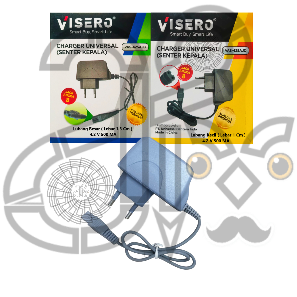 Charger Senter Kepala 2 lobang Jack angka 8 Visero