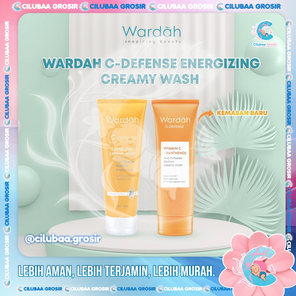 WARDAH C-Defense Energizing Creamy Wash 50ml 100ml || Wardah Pembersih Wajah