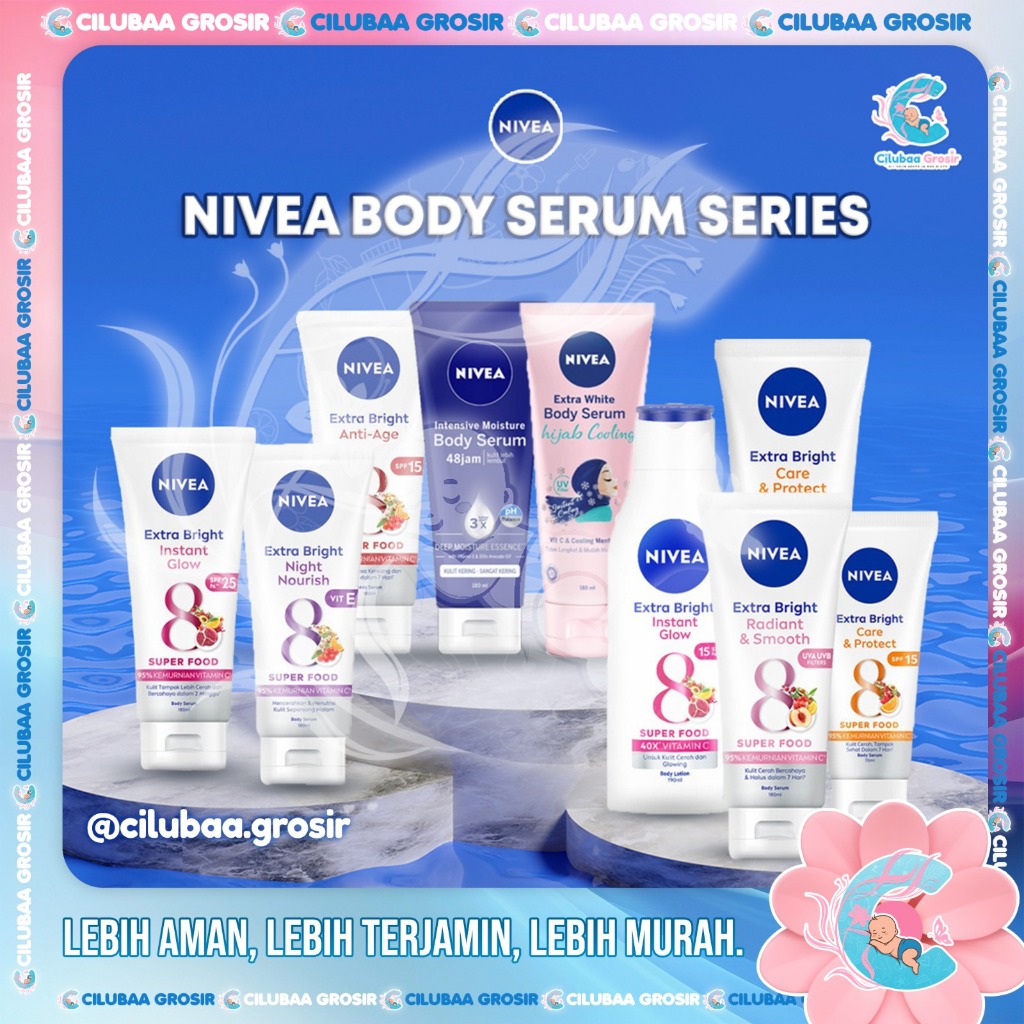 NIVEA Body Serum Extra White || Care and Protect 70ml 180ml || Night || Radiant || Instant Glow || H