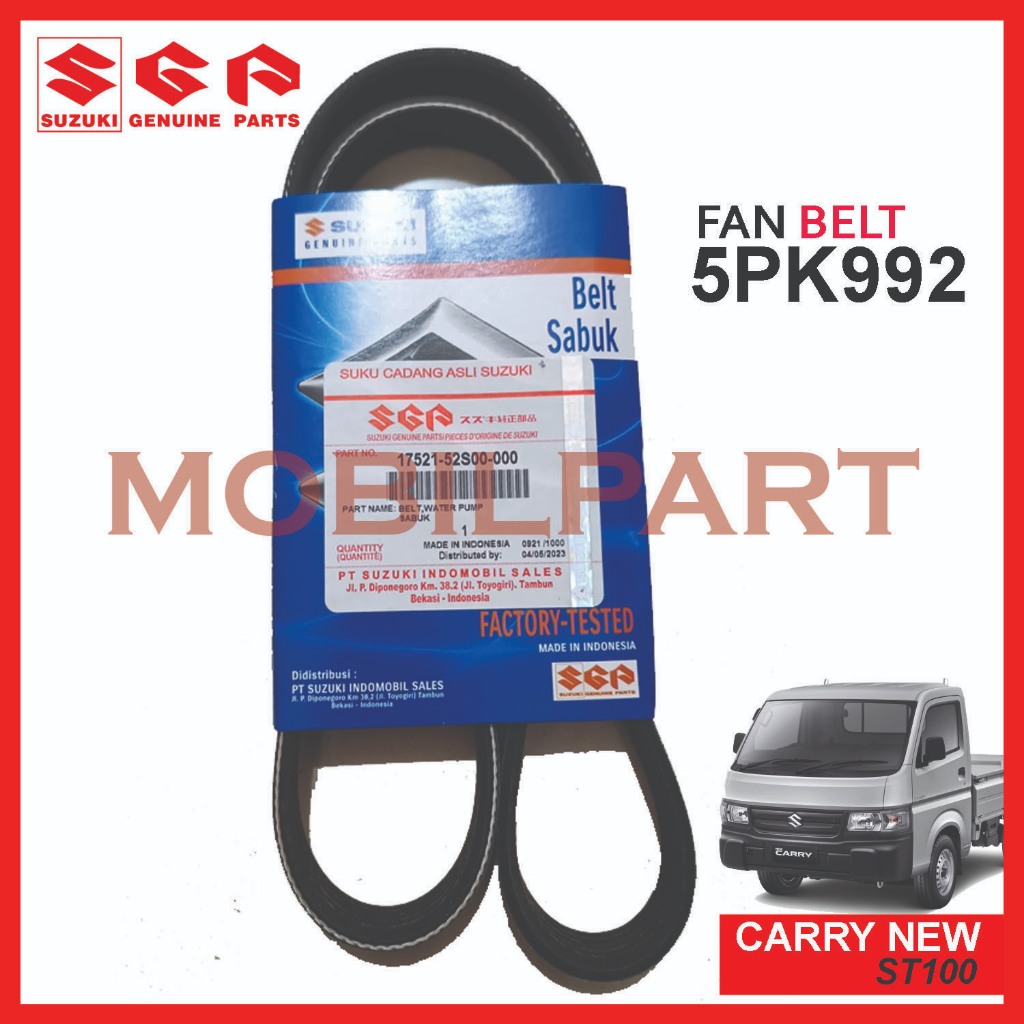 FANBELT FAN BELT TALI KIPAS VAN BELT KIPAS ANGIN 5PK-992 5PK992 5PK 992 T120SS SGP ORI (17521-52S00)
