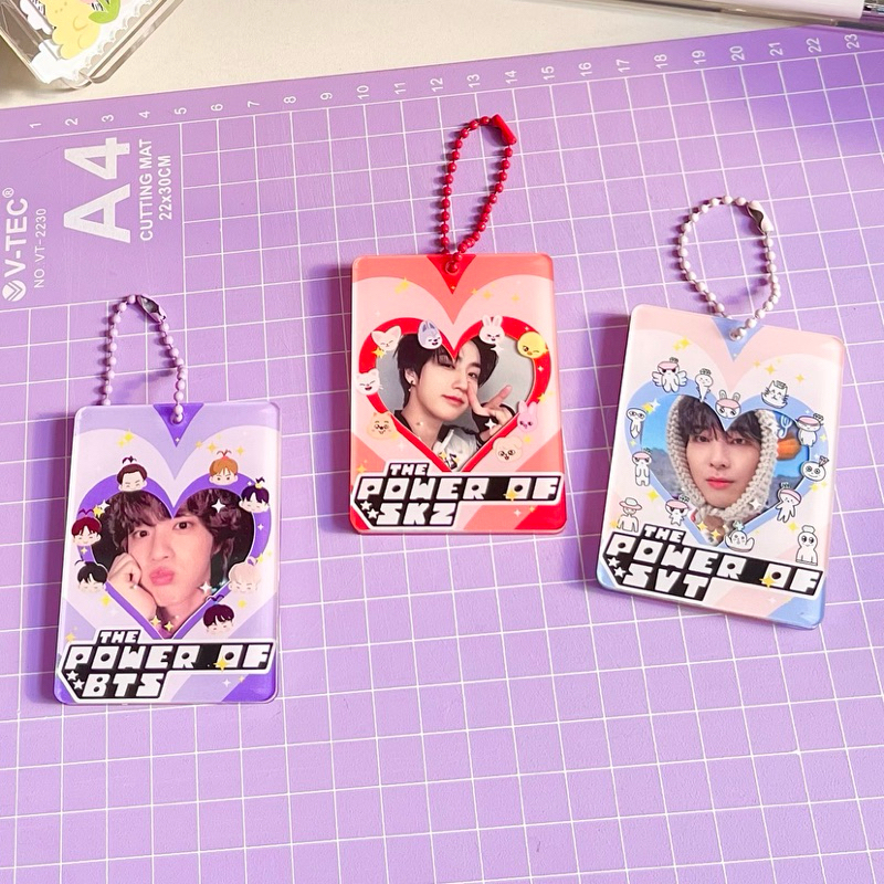 

[POPSINSTUDIO] The Power of K-Pop Acrylic ID Photo Holder BTS Stray Kids Seventeen Cahol Photocard Polaroid PC Frame Tag ID Card Case