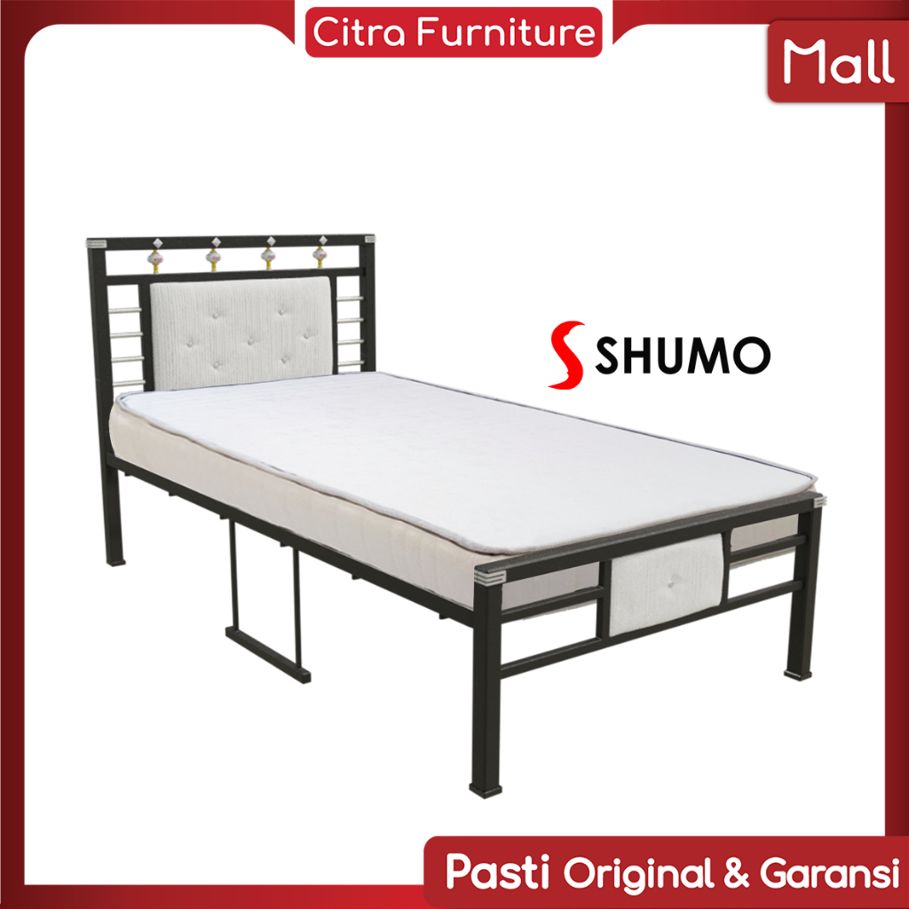 Citra Furniture SHUMO ® Ranjang Besi Minimalis|Divan Rangka Tempat Tidur Springbed Kasur140X200 CTR3