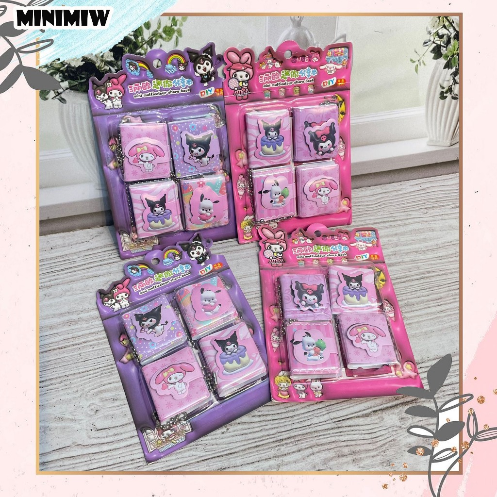 

BUKU MINI 1 SET 4 PCS SANRIO KODE FY-0001 BK-1425 KADO SET NOTEBOOK KECIL ANAK LUCU KREATIVITAS SOUVENIR SUVENIR ALAT TULIS KANTOR SEKOLAH MURAH TERMURAH COD