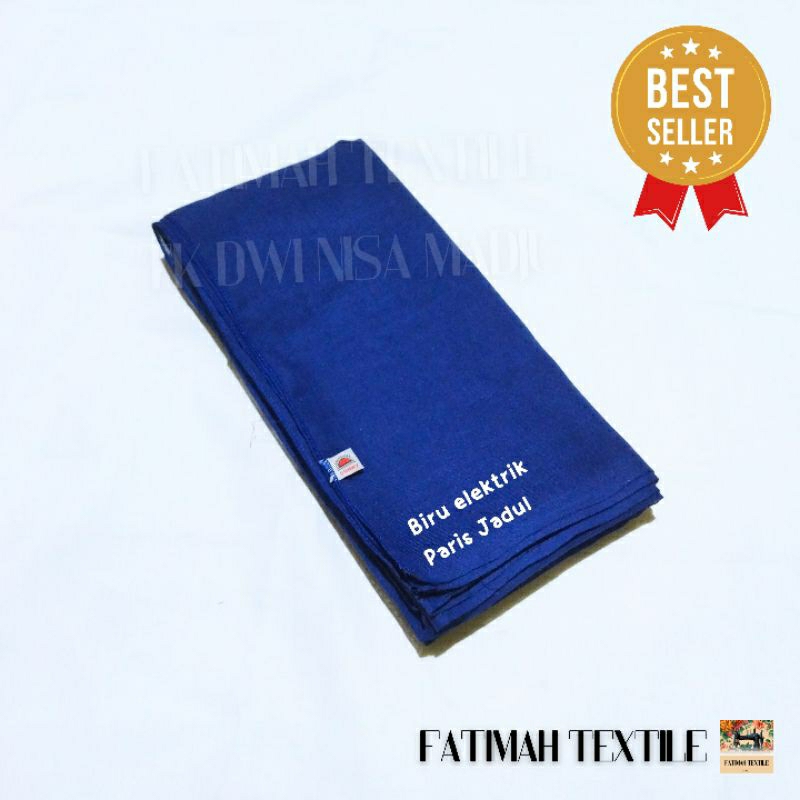 Hijab Biru Elektrik Biru BCA Bahan Paris Jadul