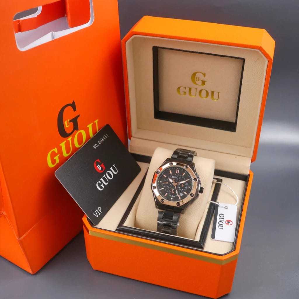 Jam Tangan Wanita Original Guou Tanggal Aktif Design Mewah OP9870 Sale