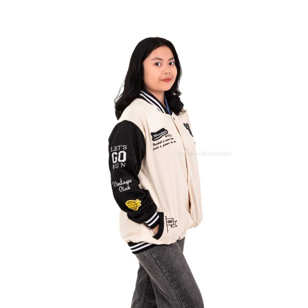 (COD) Jaket Varsity Base Ball Pria & Wanita - Bahan Premium Tebal Full Bordir