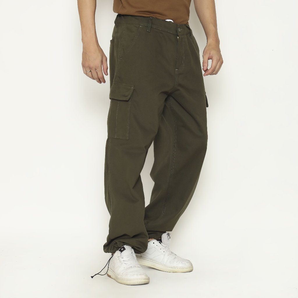 Vadder Long Pants Cargo Variasi Black dan Olive