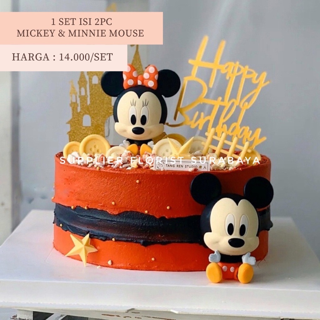 

[1 SET ISI 2 BIJI] MINIATUR MICKEY MOUSE DAN MINNIE MOUSE HIASAN KUE ULANG TAHUN BIRTHDAY CAKE TART DECORATION DISNEY TIKUS LUCU ULTAH ANAK BOY GIRL DIY BAKERY HIASAN MOBIL HADIAH ULANG TAHUN ANAK ULTAH