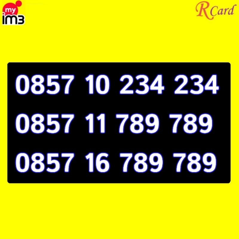 Perdana Nomor Cantik Indosat Im3 Dobel ABC 234234 234 234 789 789 789789