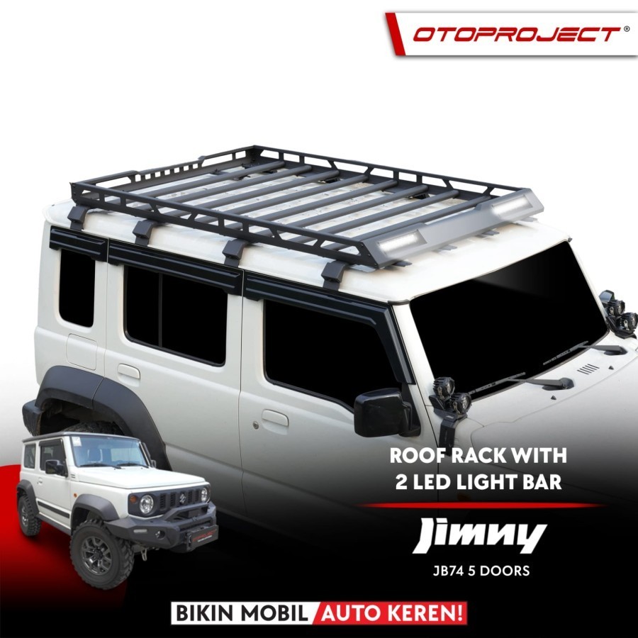 Roof Rack AMIGAIN STYLE With Led Light Bar Mobil JIMNY JB74 5 Door Otoproject
