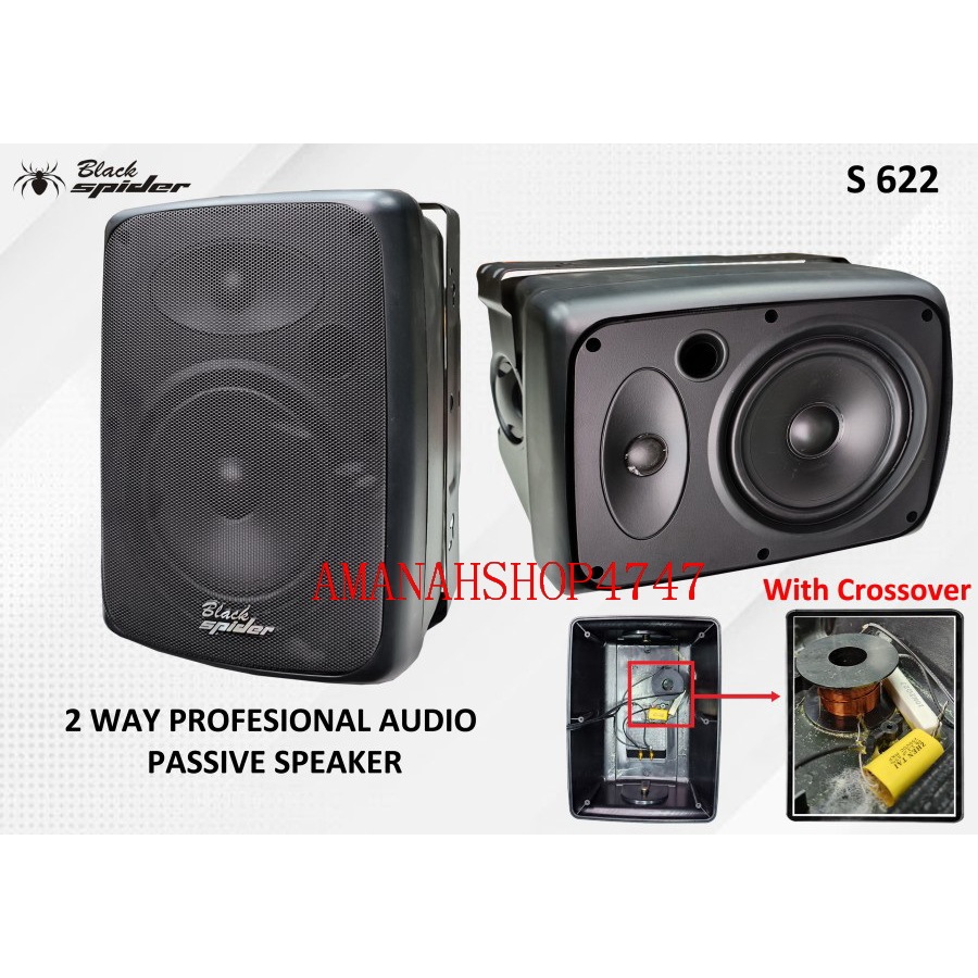 Speaker Pasif Karaoke Original BlackSpider S622/ S 622 Speaker Pasif S-622 S662