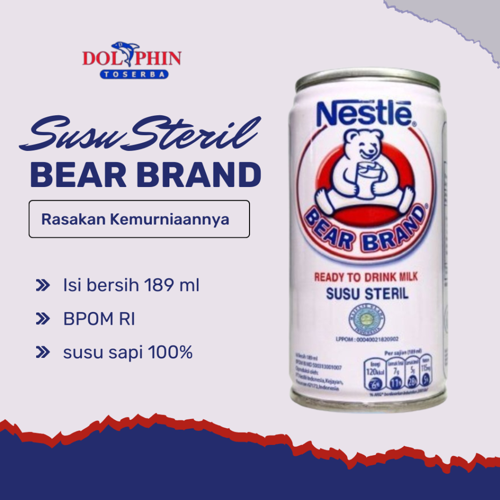 

1 KARTON - BEAR BRAND & SO GOOD Susu Kaleng Susu Beruang Susu Steril 189ml - SUSU STERIL- READY TO DRINK