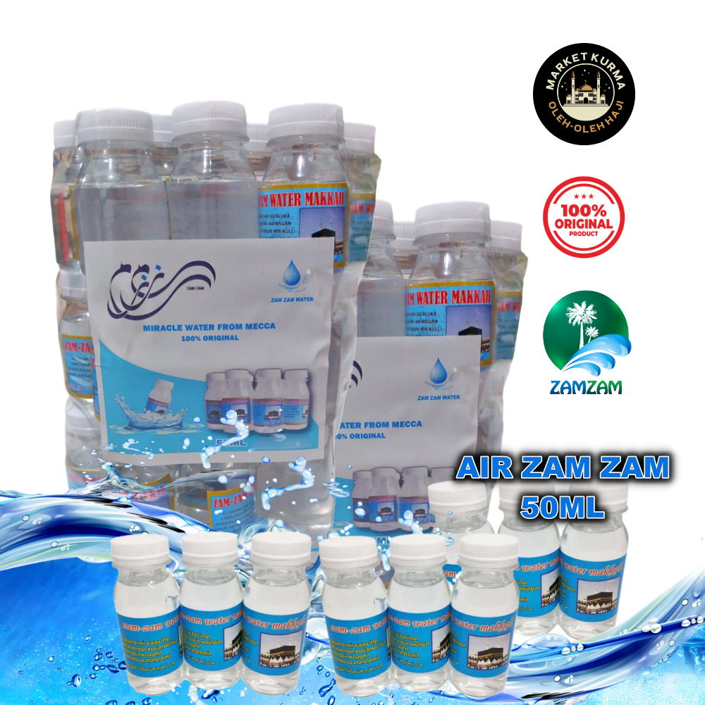 

Air zam zam asli 50ml isi 10-50pcs kemasan botol segel