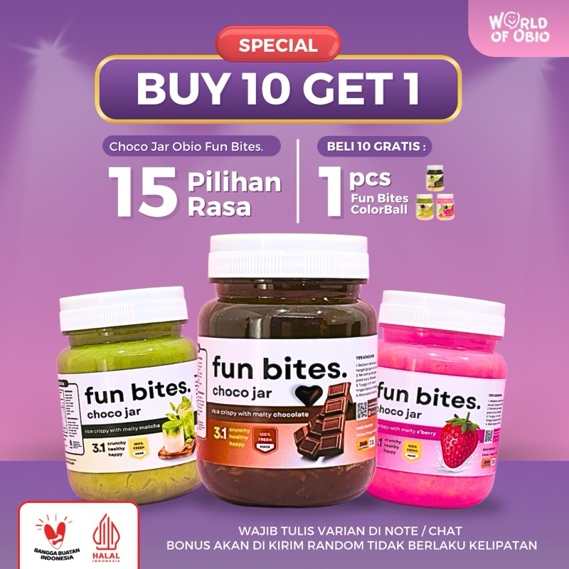 

PAKET BELI 10 GRATIS 1 [RC1S] - BUY 10 GET 1 FREE Choco Jar RICE CRISPY - Bonus RANDOM Cemilan Topping Coklat Leleh