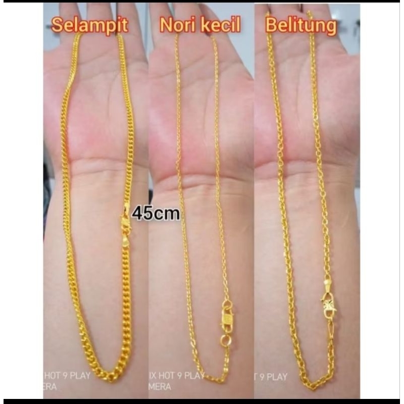 Kalung emas koin (duit) lapis emas 24k awet d pakai harian